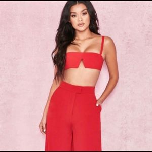 House of CB Red Pants And Top Set S